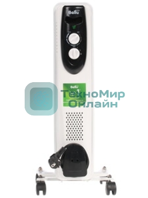 Обогреватель масляный Ballu Classic BOH/CL-05WRN (5 секций), белый, 1000 Вт, 15 м2, термостат