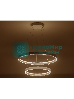 Подвесной светодиодный светильник Ambrella light FL5862/2 WH белый 45W 3000K/4200K/6400K D600/400*830 (без ПДУ)