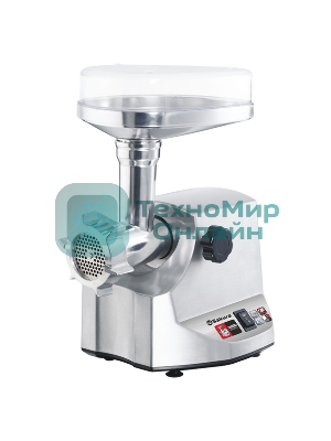 Мясорубка электрическая Sakura SA-6411 Professional серый, 2400 Вт, 2.5 кг/мин, реверс, защита от перегрузки, насадки - 5