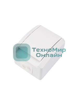 Розетка Kranz одноместная (керамика) INDUSTRIAL IP54 с заземлением, о/у, белая