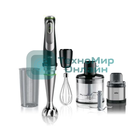 Блендер погружной Braun MQ9138XI, 1200Вт, черный