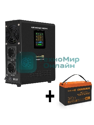 Комплект Источник бесперебойного питания EX295996RUS + батарея 100Aч EX285656RUS 1шт (инвертор, синус, для котла, настенный) ExeGate FineSine SX-800.LCD.AVR.2SH 800VA/500W, чистая синусоида, цветной LCD-дисплей, AVR, 2*Schuko, линейно-интерактивный, крепление настенное/универсальное, Black + батарея ExeGate HRL 12-100 (12В, 100Ач) 1шт