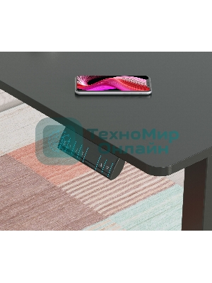 Стол компьютерный Cactus угловой подъемный столешница МДФ черный каркас черный 1600х1400х720х1180 мм (CS-EDXL-BBK)