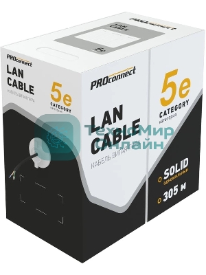Кабель витая пара PROconnect FTP 4PR 24AWG, CCA, cat.5e, наружный (OUTDOOR), бухта 305 м