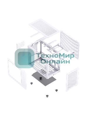 Компьютерный корпус без блока питания JONSBO C6 MAX Handle, Mini-Tower, TG, no fan, 1xUSB-A 3.0 + 1xUSB-C 3.1, mATX, mITX белый