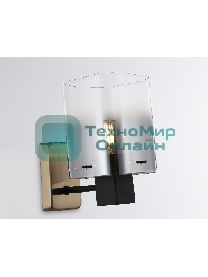 Настенный светильник Ambrella light LH57045 BK/DBS/SM черный/темная латунь/дымчатый E14 max 40W 195*110*185