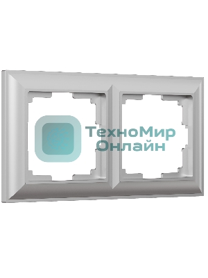 Рамка на 2 поста (серебряный) W0022206