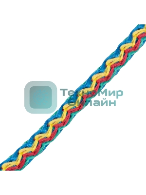 Шнур вязаный полипропиленовый Сибртех с сердечником 8 мм, 20 м, 140-150 кгс, Радуга,
