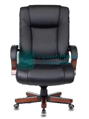 Кресло Бюрократ T-9925WALNUT/BLACK черный, кожа