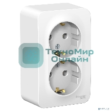 Розетка 2-ая с/з без шторок 16А, 250 В, изолир. пластина SE Blanca наруж Бел