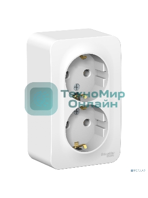 Розетка 2-ая с/з без шторок 16А, 250 В, изолир. пластина SE Blanca наруж Бел