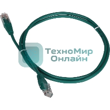 Патч-корд Lanmaster TWT UTP кат.5e, с заливными колпачками, 0.5 м, зеленый