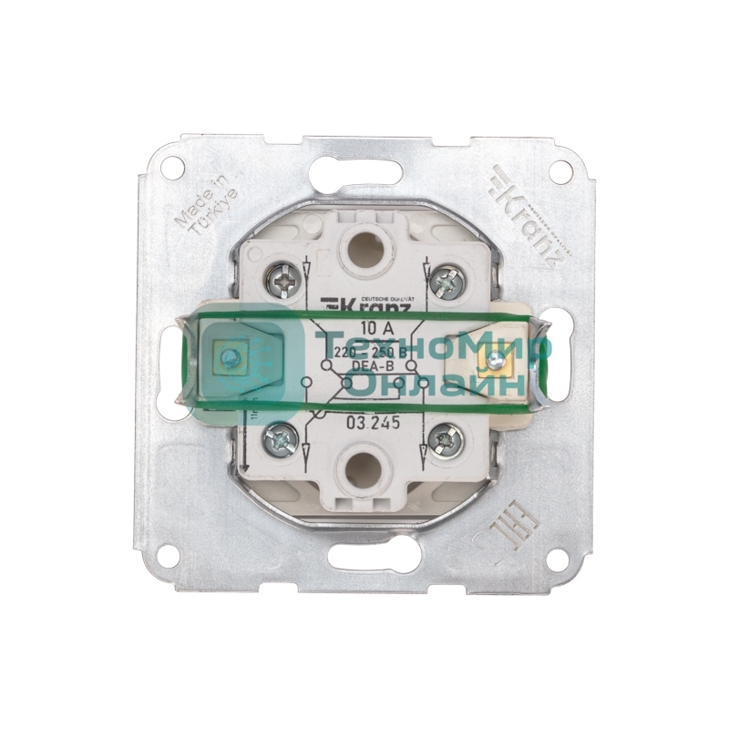 Переключатель Kranz DEA 1кл перекрест. с/у 10А мех. белый (1/10/120)