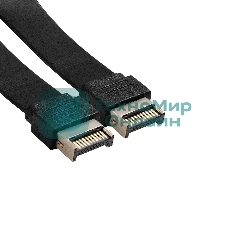 Планка портов в корпус 2xType-C SuperSpeed+ ExeGate BrctUSB32E-2C (USB3.2 Gen2 2xType-E 20Pin Male --> 2xType-C USB 3.2 Gen 2, SuperSpeed+ скорость до 10 Гбит/с, кабель 30 см)