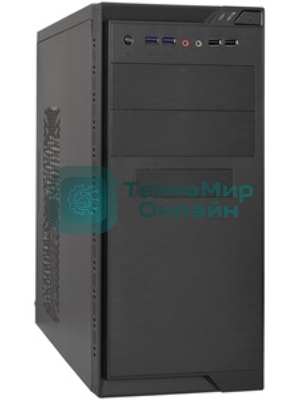 Компьютерный корпус Minitower ExeGate MA-372UX Black, mATX UN350, 120мм 2*USB+2*USB3.0, Audio