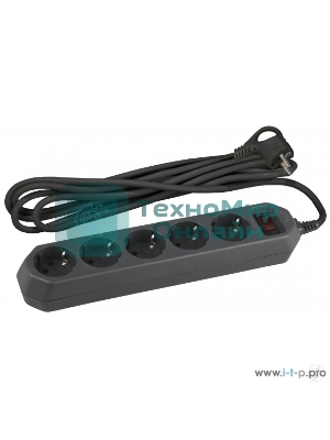 Сетевой фильтр ЭРА USF-5es-3m-B, 3 м, черный