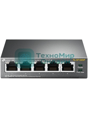 Коммутатор TP-Link SMB TL-SF1005P 5-портовый 10/100 Мбит/с настольный коммутатор с 4 портами PoE