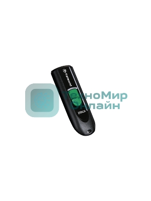 Флешка USB Transcend JetFlash 790С (TS256GJF790C), 256Gb, USB 3.0 Type-C, R/W 90/60, черный/зеленый