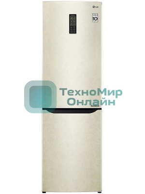Холодильник LG GA-B419SEUL бежевый двухкамерный 223/79л морозилка снизу, No Frost