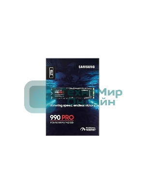 Накопитель SSD Samsung 990 PRO, 2000Gb, PCIe 4.0 x4, M.2 2280, NVMe, R/W 7450/6900, с радиатором