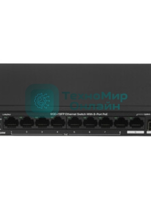 Коммутатор неуправляемый Tenda TEG1110PF-8-120W PoE, 10 портов, 9x1 Гбит/с, SFP 1х1 Гбит/с, PoE 8х30 Вт (до 102 Вт)