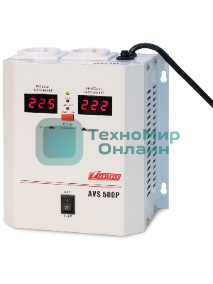 Стабилизатор напряжения Powerman AVS-500P (220В±8% 500ВА,5А,КПД 98%, циф. индикация вх./вых.)