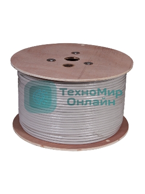 Кабель витая пара Rexant SF/FTP, категория 7, 4 x 2 x 0,57 мм, PVC, внутреннний, серый, 305м