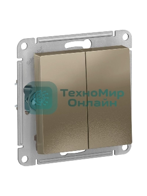 Механизм выключателя 2-кл. AtlasDesign (сх.5) 10АХ шампань SchE ATN000551