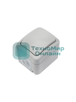 Переключатель проходной Mini OG IP54, о/у, серый Kranz