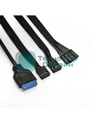 Компьютерный корпус Miditower ExeGate EVO-8243-NPX500 (ATX, БП 500NPX с вент 12 см, 2хUSB+1хUSB 3.0, черный, 3 вент. с RGb подсветкой, боковая панель - закаленное стекло)