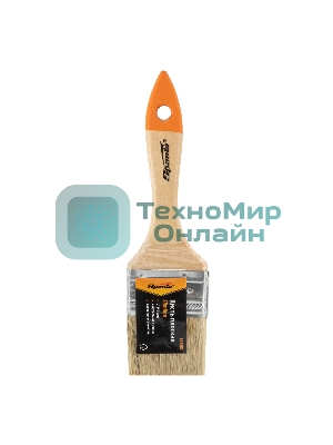 Кисть плоская Sparta 50 мм, натуральная щетина, деревянная рукоятка, для масляных красок, лаков