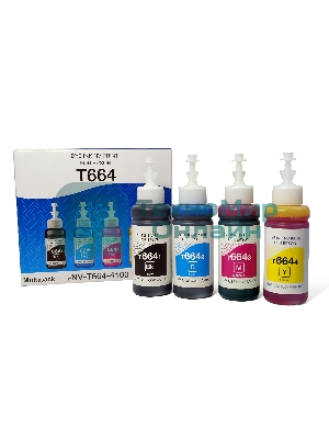 Чернила NVPrint T664 для принтеров Epson, набор 4 цвета по 100 мл совместимые