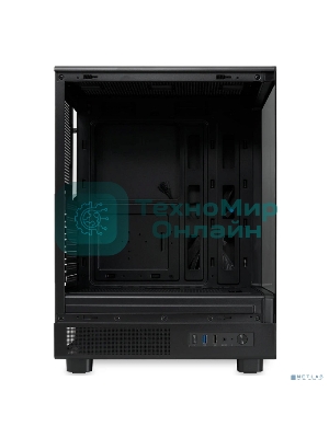 Компьютерный корпус без блока питания HSPD F510, Panoramic Mid Tower, черный, TG, 0.5 SPCC, no fans ATX, mATX, mITX 180/280/160мм 1x2.5