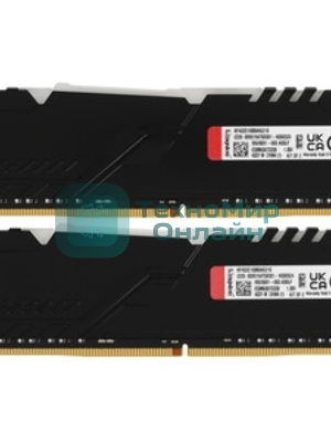 Оперативная память Kingston Fury Beast, DDR4, 16GB (2x8GB), 3200MHz, CL16, DIMM, с радиатором, черный