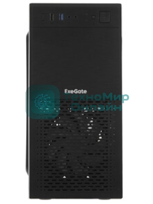 Компьютерный корпус Minitower ExeGate mEVO-7807-NPX600 (mATX, БП 600NPX 12см, 1хUSB+1хUSB 3.0, черный 1x12см с RGb подсветкой)