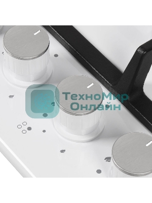 Газовая варочная панель Maunfeld EGHE.64.43CW/G, 4 конфорки, эмалированная сталь, белый