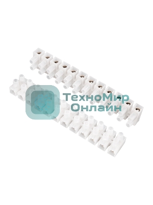 Клеммная винтовая колодка Rexant KВ-35 10-35, ток 80 A, полиэтилен белый (10 шт./уп.)