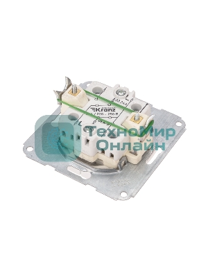 Переключатель Kranz DEA 2кл прох. с/у 10А мех. белый (1/10/120)