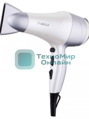 Фен Kelli KL-1110 белый/серебристый, 2400 Вт
