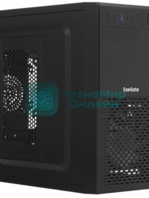 Компьютерный корпус Minitower ExeGate mEVO-7807-NPX600 (mATX, БП 600NPX 12см, 1хUSB+1хUSB 3.0, черный 1x12см с RGb подсветкой)