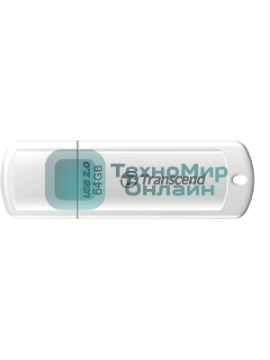 Флешка USB Transcend JetFlash 370 (TS64GJF370), 64Gb, USB 2.0, R/W 25/10, белый