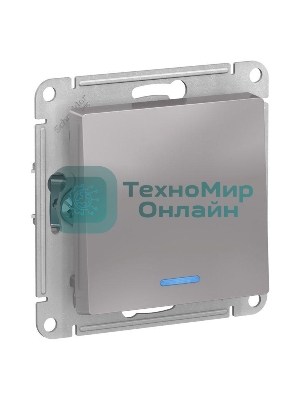 Механизм выключателя 1-кл. AtlasDesign с подсветкой (сх.1а) 10АХ алюм. SchE ATN000313