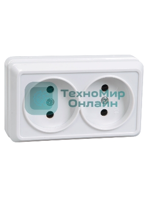 Розетка IEK ERO20-K01-10-DC РС22-2-ОБ 2местн. без з/к 10А откр.уст. ОКТАВА (белый)