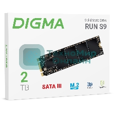 Накопитель SSD Digma Run S9, 2ТБ, SATA III, M.2 2280, R/W 530/510