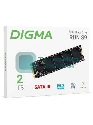 Накопитель SSD Digma Run S9, 2ТБ, SATA III, M.2 2280, R/W 530/510