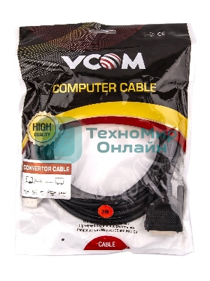 Кабель HDMI AM/DVI(24+1)M, 3 м, CU, 1080P@60Hz, 2F, VCOM CG484GD-3M
