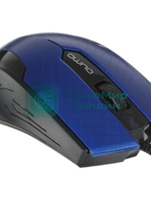 Мышь проводная Qumo Office M14 синий, 1000 dpi, USB, кнопки - 3
