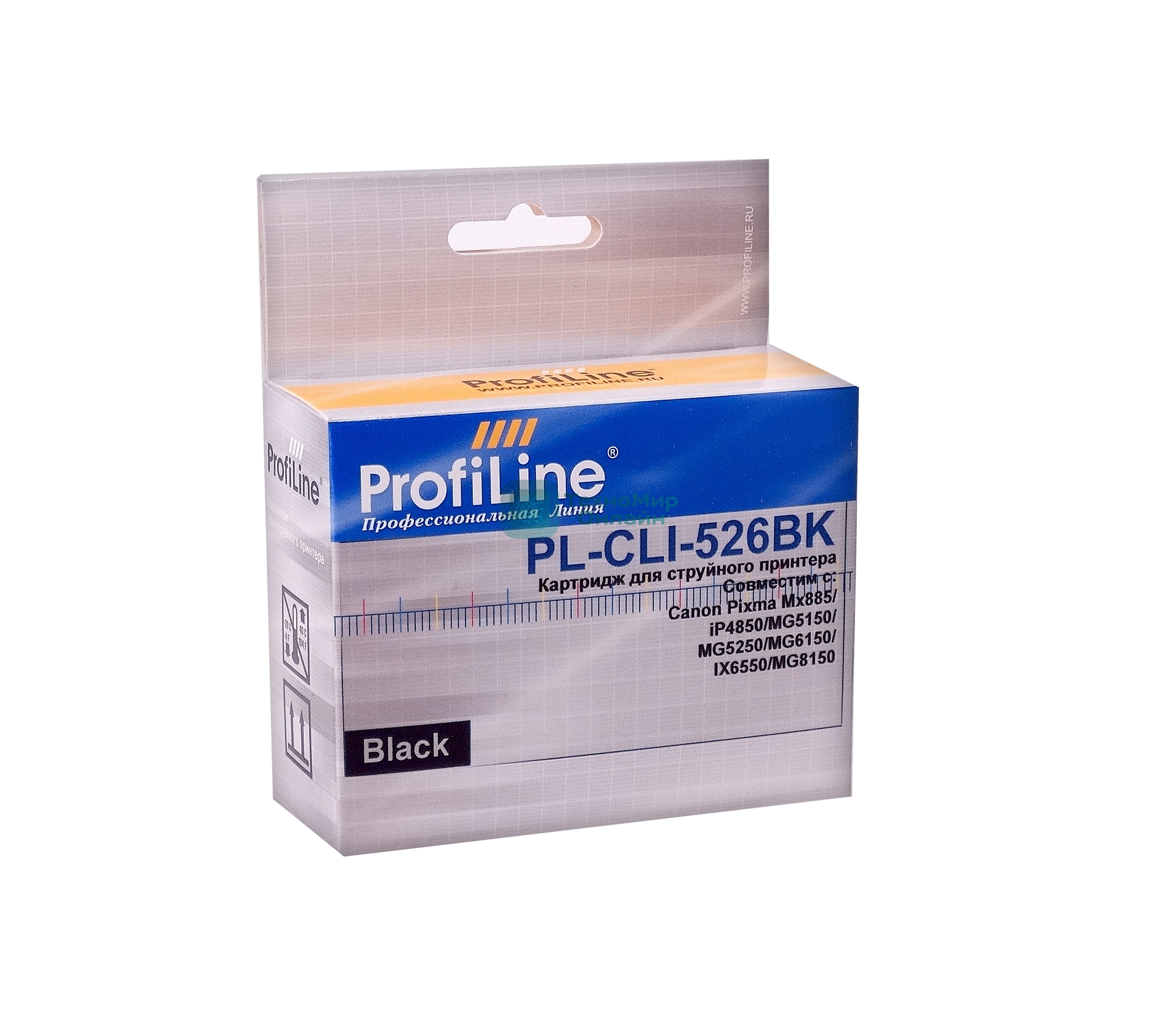 Картридж струйный ProfiLine PL-CLI-526BK с чипом для принтеров Canon Pixma IP4850/MG5150/MG5250/MG6150/MG8150 Black водн