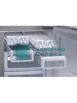 Холодильник Sharp SJGX98PWH белое стекло четырехкамерный 394/211л морозилка снизу, No Frost, Side by Side