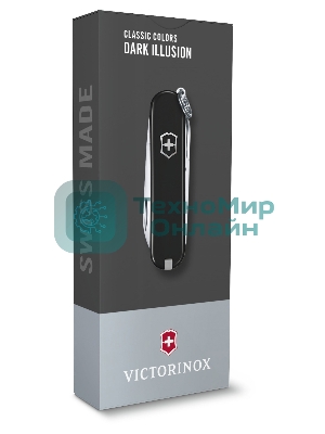 Нож перочинный Victorinox Classic Dark Illusion (0.6223.3G) 58мм 7 функций черный карт.коробка